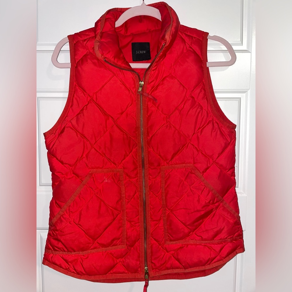 J. Crew Excursion Puffer Down Vest Red SzM